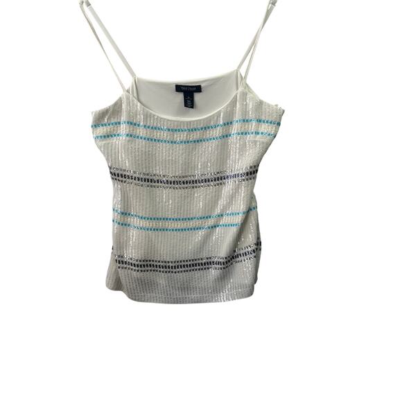 White House Black Market Sequin Stripe Tank • Size M (US 8–10) - Picture 1 of 6